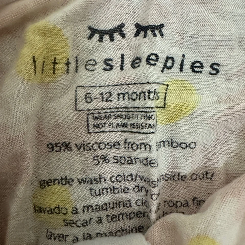 Little Sleepies Pink and White Daisy Footies Pajamas